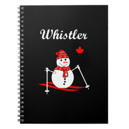 Whistler Canada Skiing Snowman en Red Maple Leaf Notitieboek