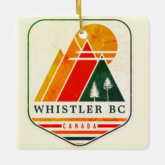  Whistler Canada Skisouvenir jaren 80 Keramisch Ornament (Voorkant)