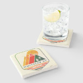 Whistler Canada Skisouvenir jaren 80 Stenen Onderzetter (Zijkant)