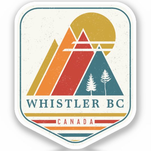 Whistler Canada Skisouvenir jaren 80 Sticker (Voorkant)