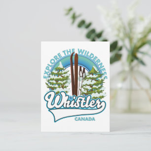 Whistler Canada, verken de wildernis, ski logo Briefkaart