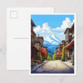 Whistler Canada Vintage reisillustratie Briefkaart (Voorkant / Achterkant)