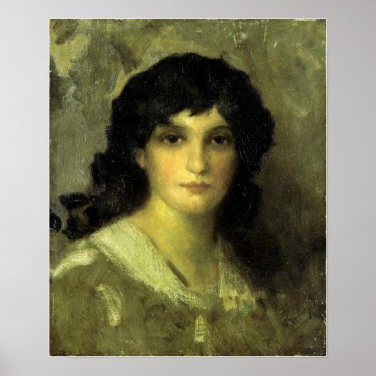 Whistler - Hoofd van een jonge vrouw Poster (Voorkant)
