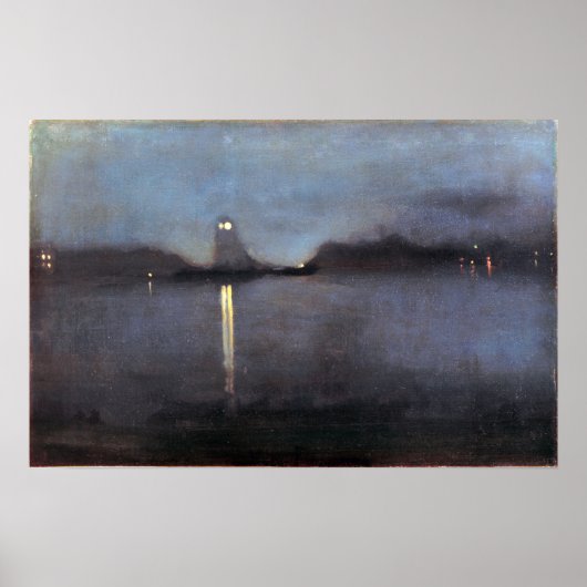 Whistler - Nocturne 1870 Poster (Voorkant)