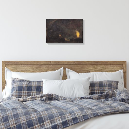 Whistler - Nocturne, Zwart en Goud, The Fire Whee Canvas Afdruk (Insitu (Slaapkamer))
