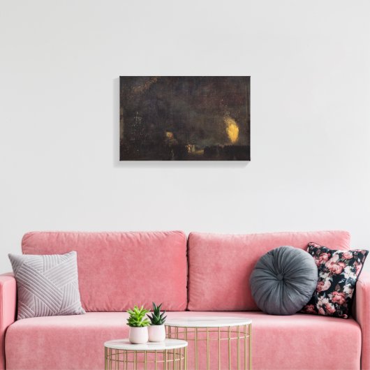 Whistler - Nocturne, Zwart en Goud, The Fire Whee Canvas Afdruk (Insitu (Woonkamer))