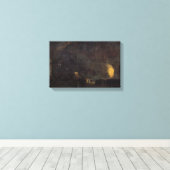 Whistler - Nocturne, Zwart en Goud, The Fire Whee Canvas Afdruk (Insitu (Houten vloer))