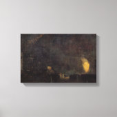 Whistler - Nocturne, Zwart en Goud, The Fire Whee Canvas Afdruk (Voorkant)