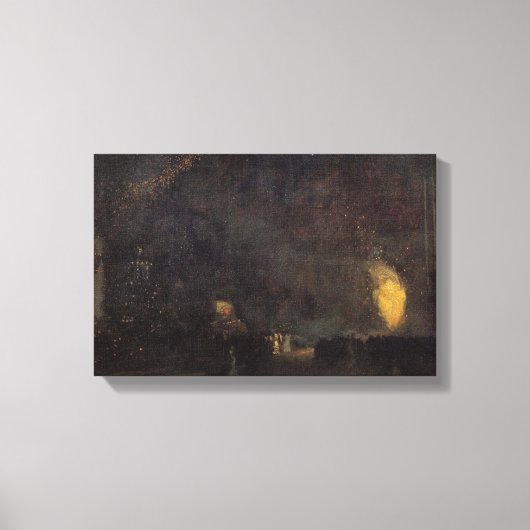 Whistler - Nocturne, Zwart en Goud, The Fire Whee Canvas Afdruk (Voorkant)