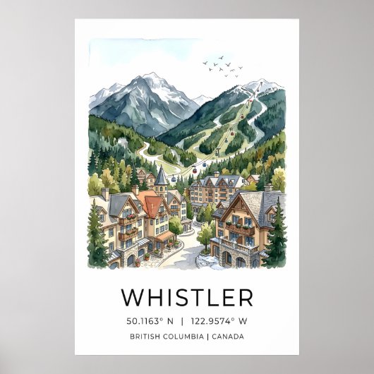 Whistler Ski Resort Poster Alpenlandschap (Voorkant)
