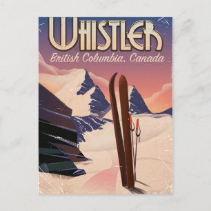 Whistler,Vancouver, British Columbia ski-poster Briefkaart