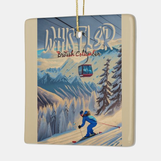 Whistler Vancouver Brits-Columbia Canada jaren '50 Keramisch Ornament (Links)