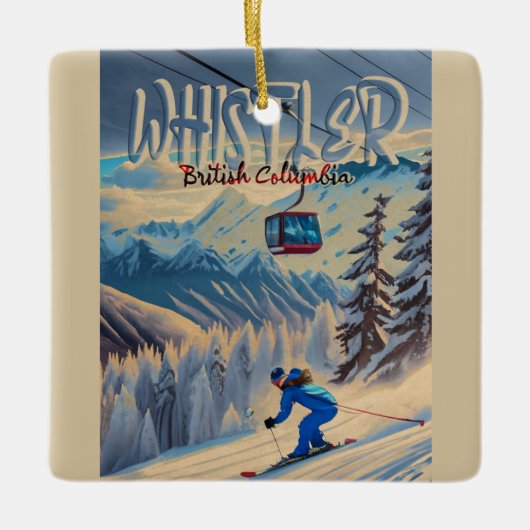 Whistler Vancouver Brits-Columbia Canada jaren '50 Keramisch Ornament (Voorkant)