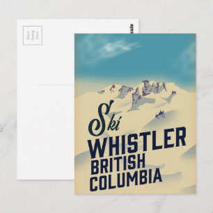 Whistler,Vancouver Brits-Columbia ski-poster Briefkaart