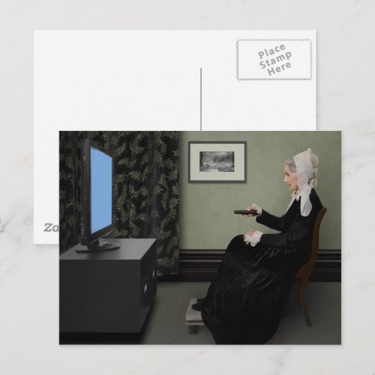 Whistler's moeder die T.V. kijkt. met afstandsbedi Briefkaart (Voorkant / Achterkant)