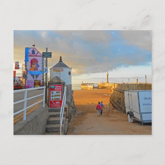 Whitby Beach Briefkaart (Voorkant)