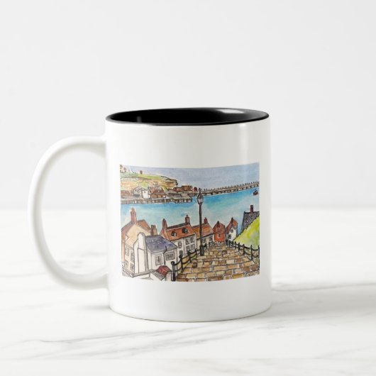 Whitby, Engeland Tweekleurige Koffiemok (Links)