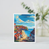 Whitby Engeland vintage reisillustratie Briefkaart (Staand voorkant)