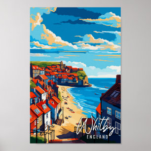 Whitby Engeland vintage reisillustratie Poster