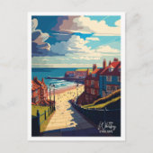 Whitby England Art Vintage Travel Illustratie Briefkaart (Voorkant)