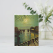 Whitby Harbour van Moonlight John Atkinson Grimsha Briefkaart (Staand voorkant)