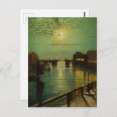 Whitby Harbour van Moonlight John Atkinson Grimsha Briefkaart (Voorkant / Achterkant)