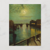 Whitby Harbour van Moonlight John Atkinson Grimsha Briefkaart (Voorkant)