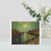 Whitby Harbour van Moonlight John Atkinson Grimsha Briefkaart (Staand voorkant)