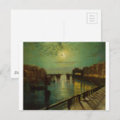 Whitby Harbour van Moonlight John Atkinson Grimsha Briefkaart (Voorkant / Achterkant)