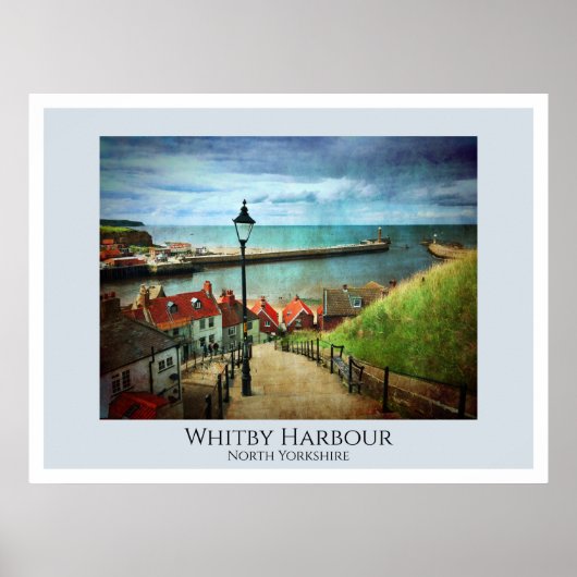 Whitby Harbour vanaf 199 stappen Poster (Voorkant)