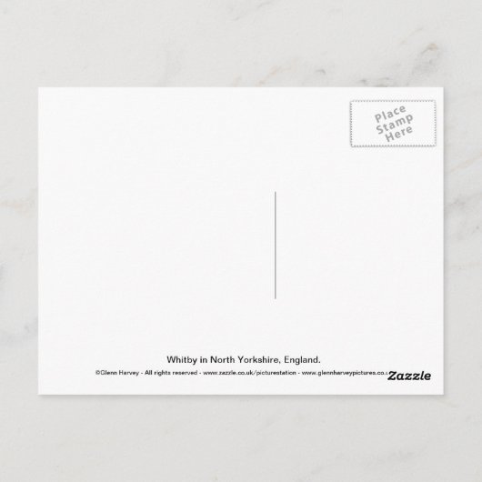 Whitby in North Yorkshire, Engeland. Briefkaart (Achterkant)