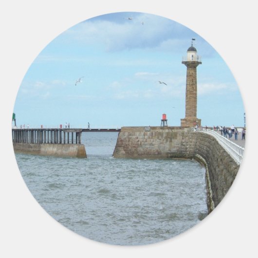 Whitby in North Yorkshire, Engeland. Ronde Sticker (Voorkant)