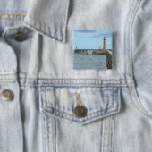 Whitby in North Yorkshire, Engeland. Vierkante Button 5,1 Cm (In situ)