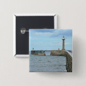 Whitby in North Yorkshire, Engeland. Vierkante Button 5,1 Cm (Voorkant /achterkant)