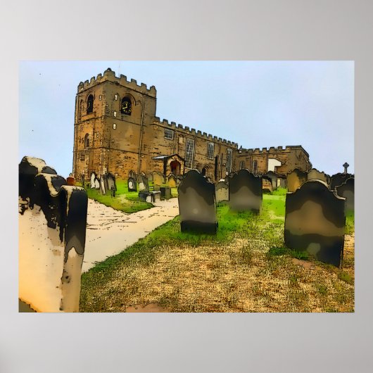 Whitby St Mary's Church Graveyard Poster (Voorkant)