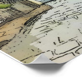 Whitby Steps Scarborough Origineel schilderij Poster (Hoek)