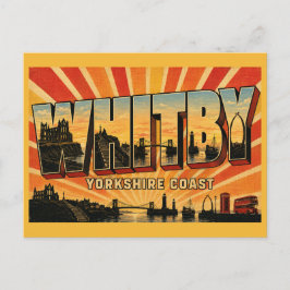 Whitby Yorkshire Coast Abdij & Haven Vintage Kunst Briefkaart