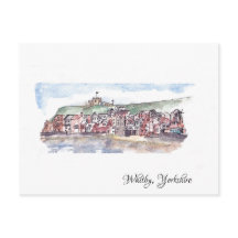 Whitby, Yorkshire waterverf briefkaart