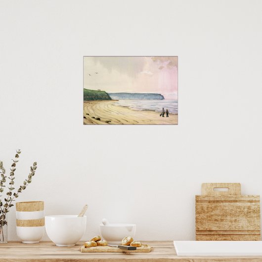 whitby zee and cliffs England Poster (Keuken)