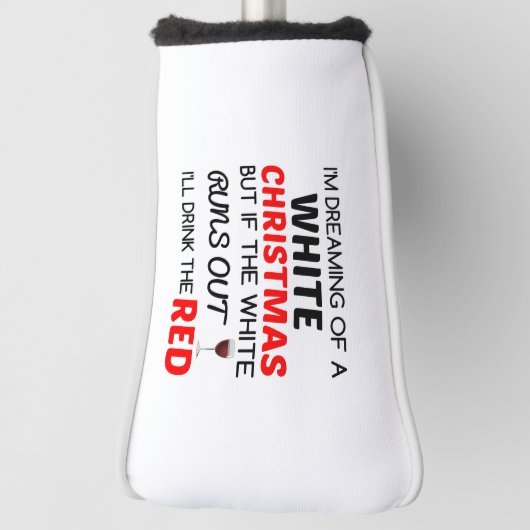 WHITCHRISTMAS RED WINE GOLFHEADCOVER (Draai 90)