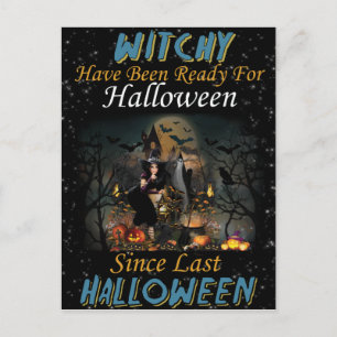 Whitchy zegt fijne Halloween wenskaart Briefkaart