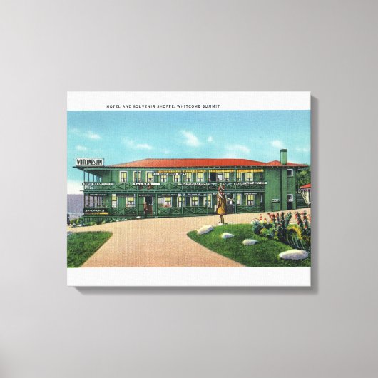 Whitcomb Summit Hotel en Souvenir Shoppe Uitzicht Canvas Afdruk (Voorkant)