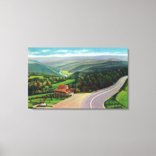 Whitcomb-top van Deerfield River Valley Canvas Afdruk