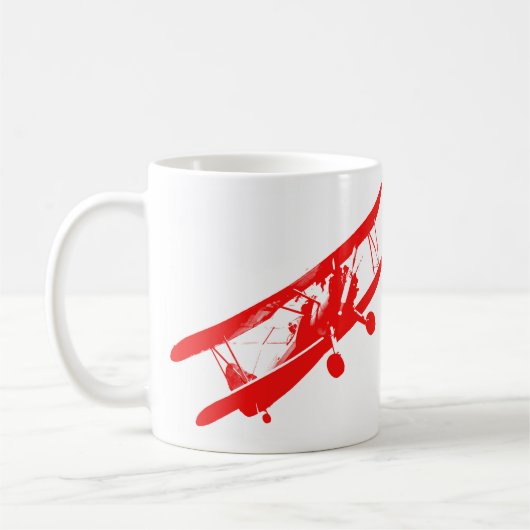 White 11 oz Classic Mok  vliegtuigdecor (Links)