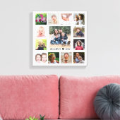 White 13 Foto Collage Family Name Persoonlijk Canvas Afdruk (Insitu (Woonkamer))