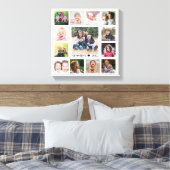 White 13 Foto Collage Family Name Persoonlijk Canvas Afdruk (Insitu (Slaapkamer))