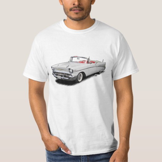 White 1957 classic "bel air" converteerbaar shirt (Voorkant)