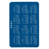 White 2021 Calendar Blauwgroen Blue Background Sja Magneet (Verticaal)