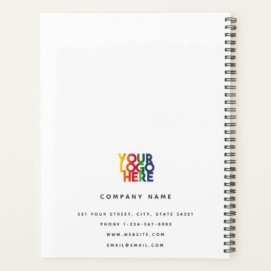 White 2026 Calendar Business Logo QR Code Planner (Achterkant)