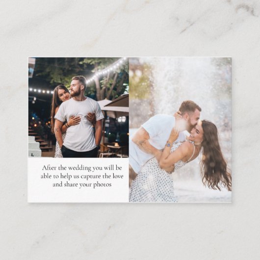 White 2 Photo Online RSVP QR Code Weduwen Informatiekaartje (Achterkant)